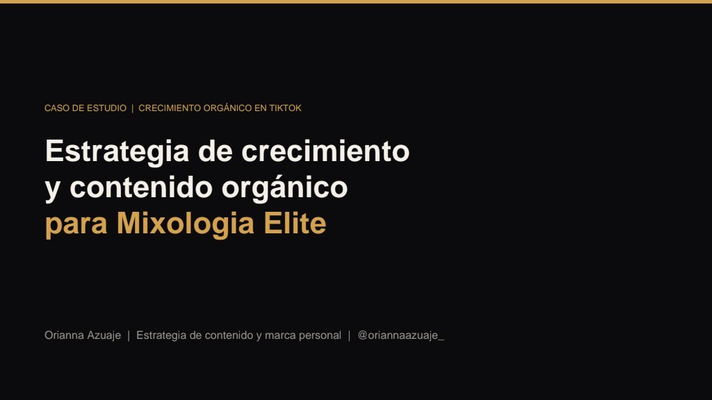 Mixología Elite · 1.1M de visualizaciones orgánicas con solo 5 videos