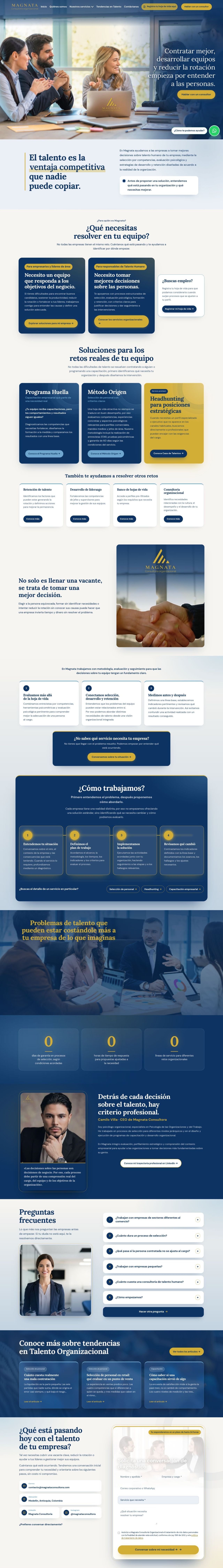 Recorrido por el sitio web de Magnata Consultora