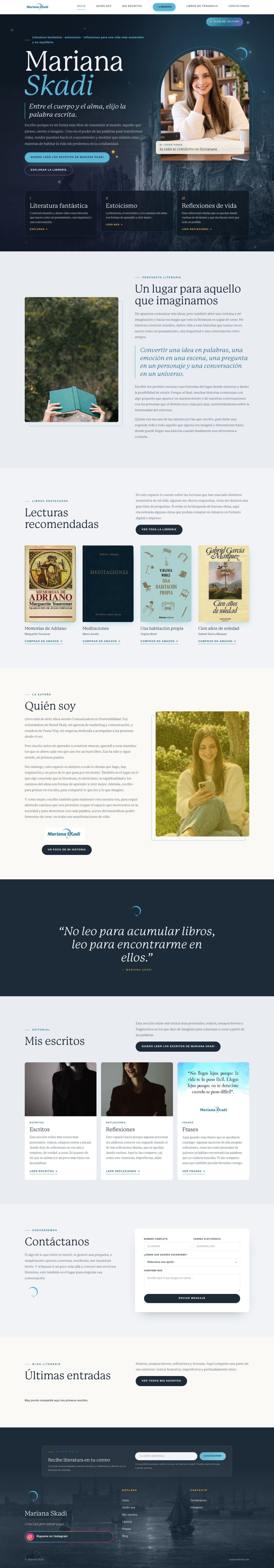 Recorrido por el sitio web de Mariana Skadi